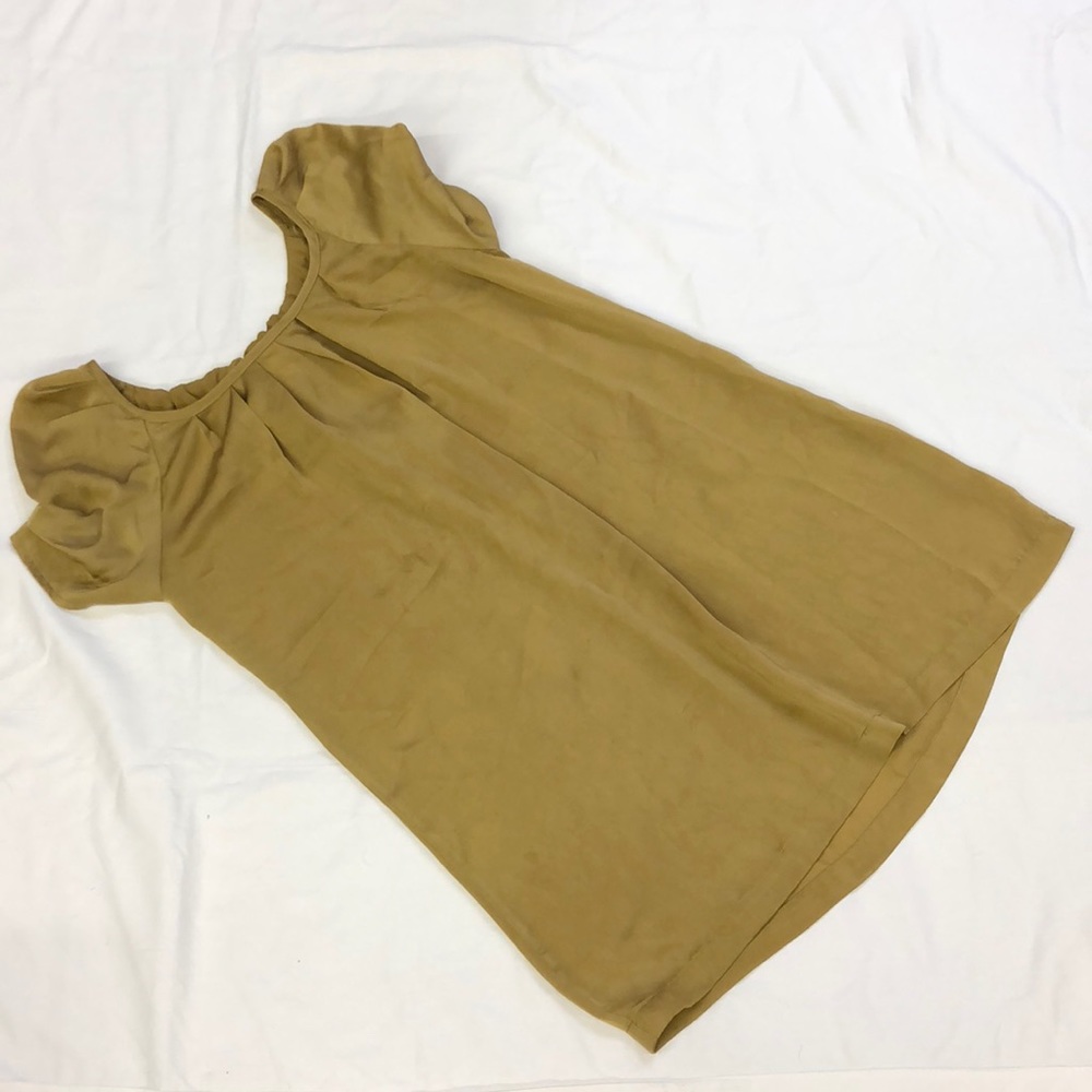 Olive Dress w/ peacock feather detail